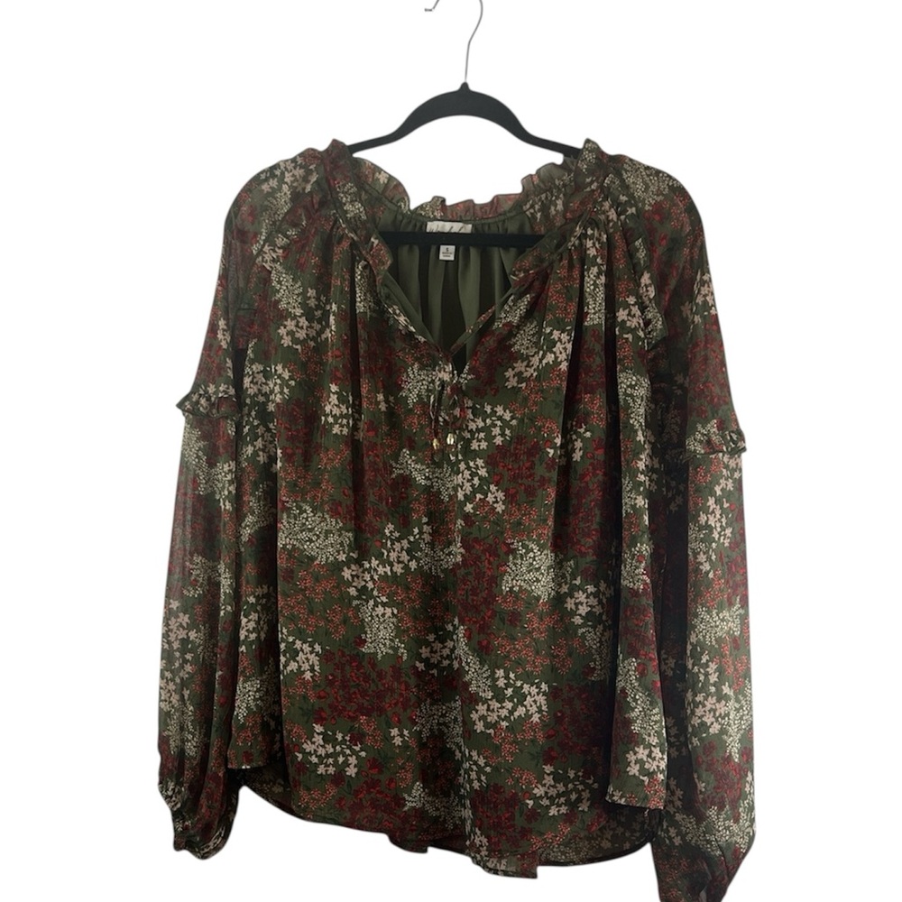 Wonderly Peasant Floral Blouse Size Small